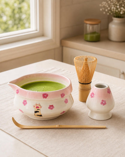 Sakura Paws Matcha Bowl Set product photo 2