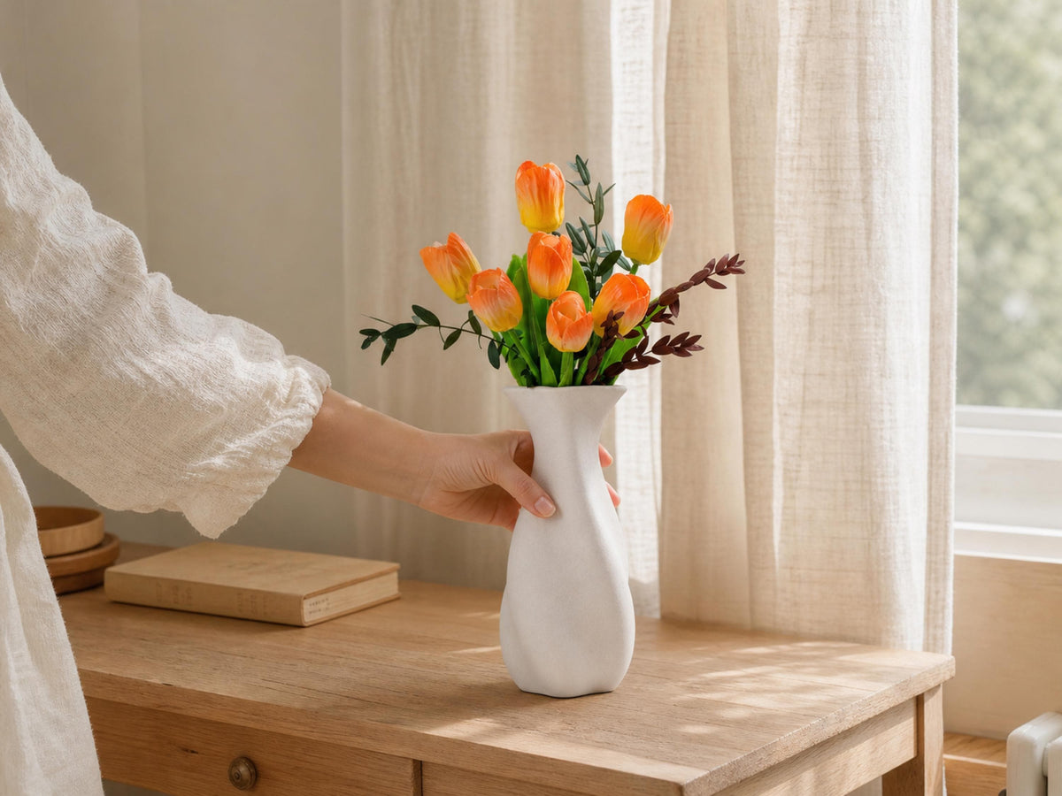 Handmade Orange Ceramic Tulip Arrangement product photo 3