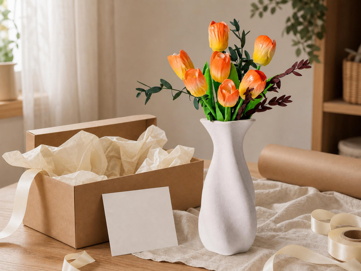 Handmade Orange Ceramic Tulip Arrangement product photo 8