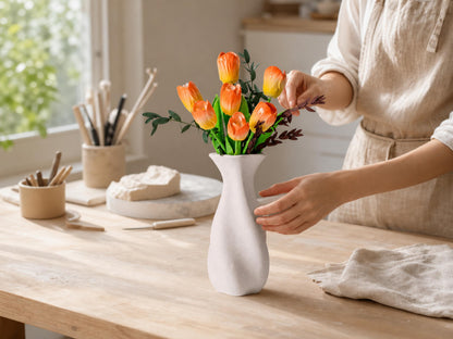 Handmade Orange Ceramic Tulip Arrangement product photo 2