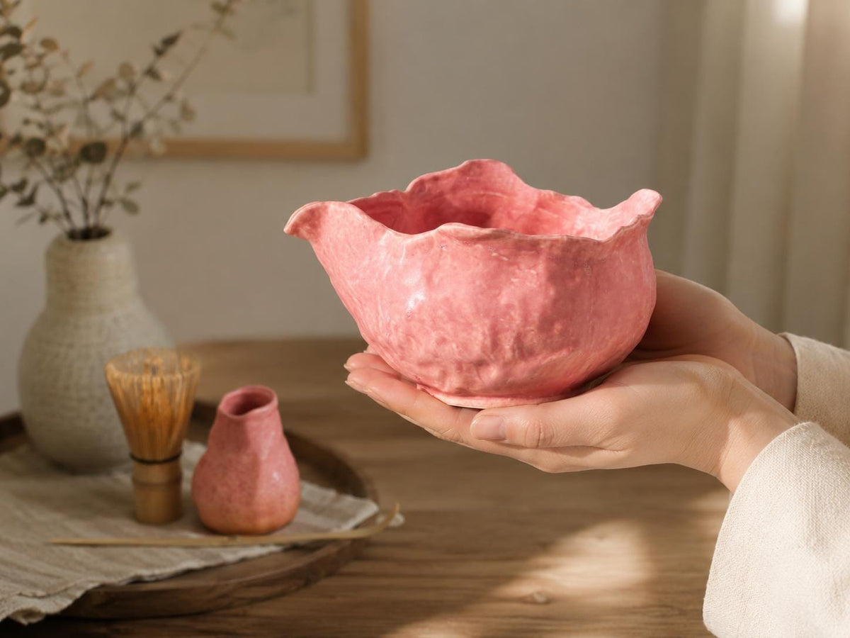 Coral Pink Matcha Bowl Set product photo 4