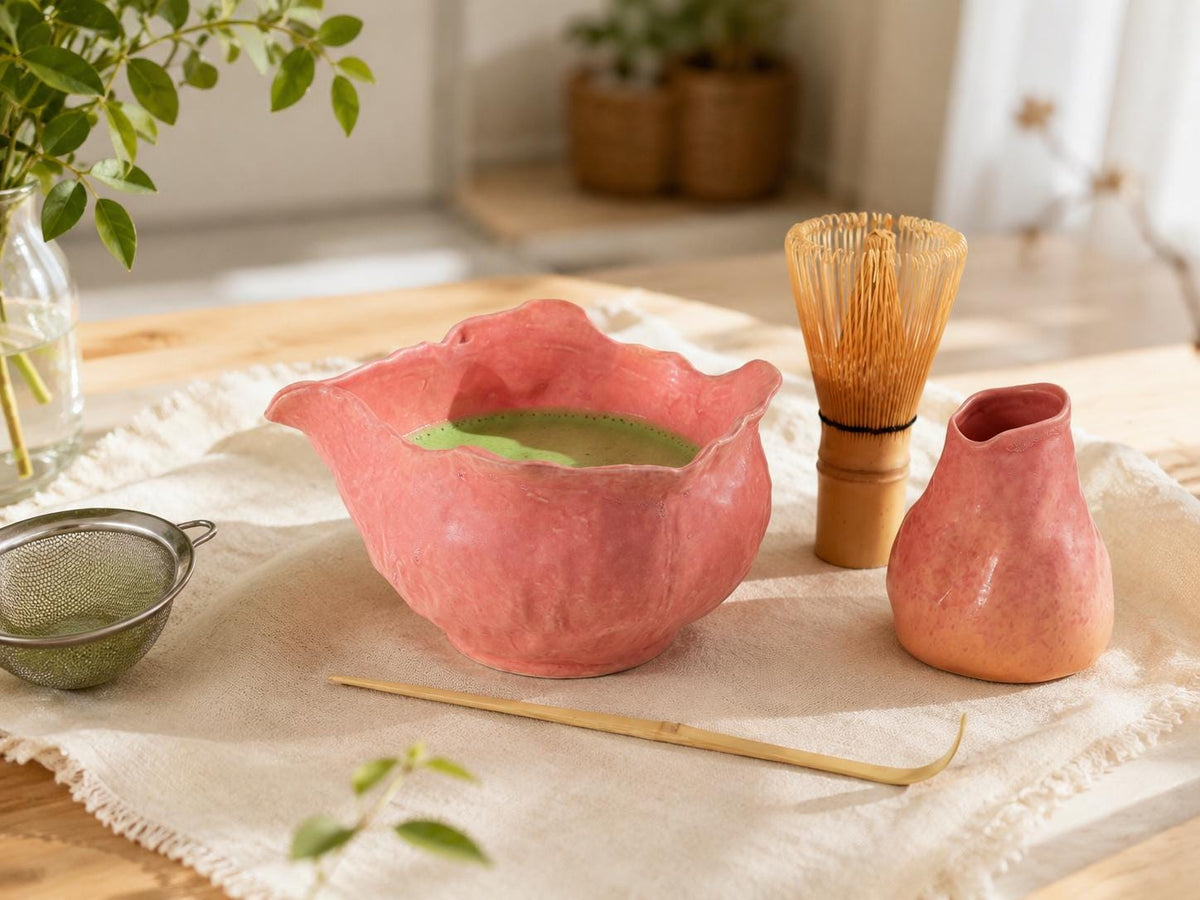 Coral Pink Matcha Bowl Set product photo 7