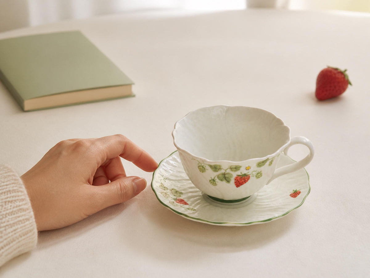 Strawberry Garden Coffee Cup and Saucer product photo 8