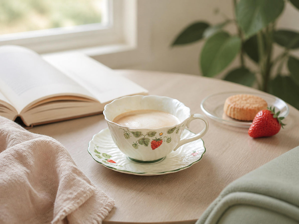 Strawberry Garden Coffee Cup and Saucer product photo 3