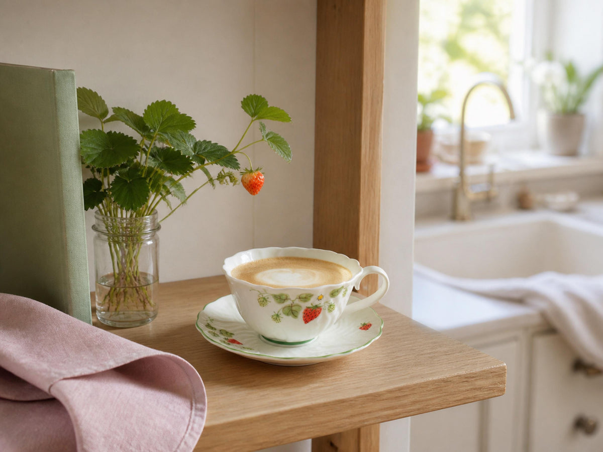 Strawberry Garden Coffee Cup and Saucer product photo 7