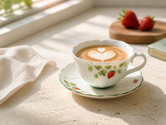 Strawberry Garden Coffee Cup and Saucer product photo 1