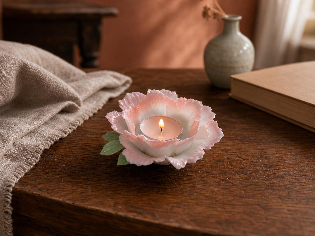 Pink Peony Ceramic Candle Holder product photo 7