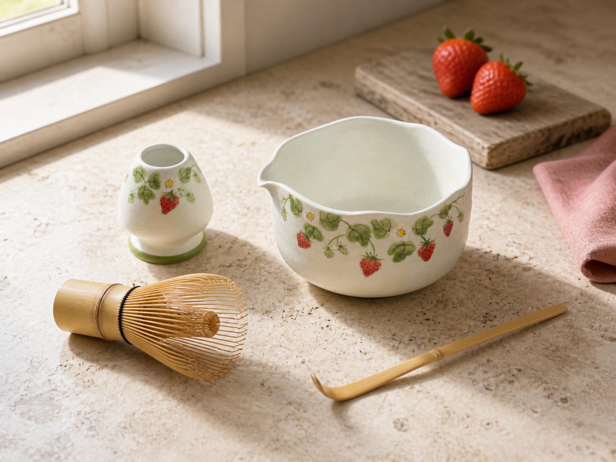Strawberry Garden Matcha Bowl Set product photo 3