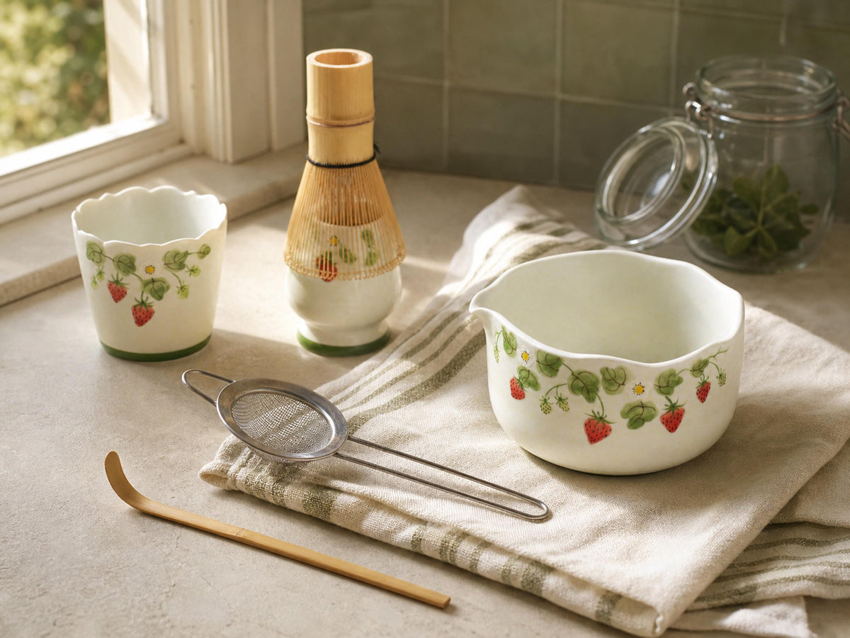 Strawberry Garden Matcha Bowl Set product photo 5