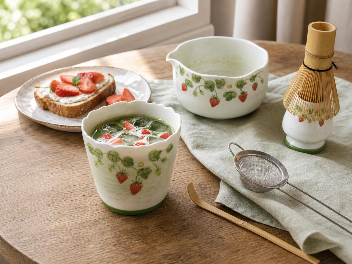 Strawberry Garden Matcha Bowl Set product photo 2