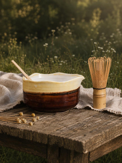 Wavy Flower Rim Matcha Bowl Set product photo 5