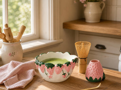 Pink Strawberry Matcha Bowl Set product photo 6