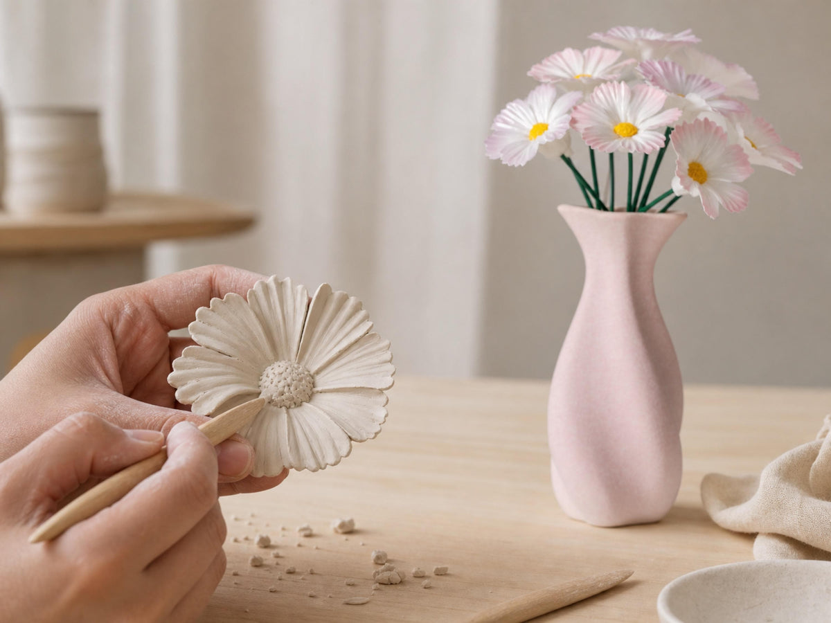 Handmade Pink Ceramic Cosmos Flowers product photo 2