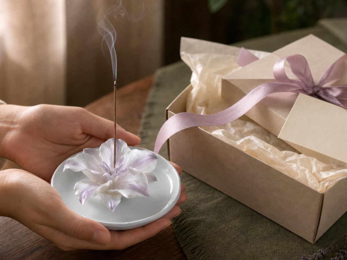 Purple Lily Ceramic Incense Holder product photo 7