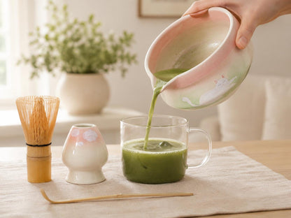 A Lazy White Cat On The Grass Tea Set product photo 2