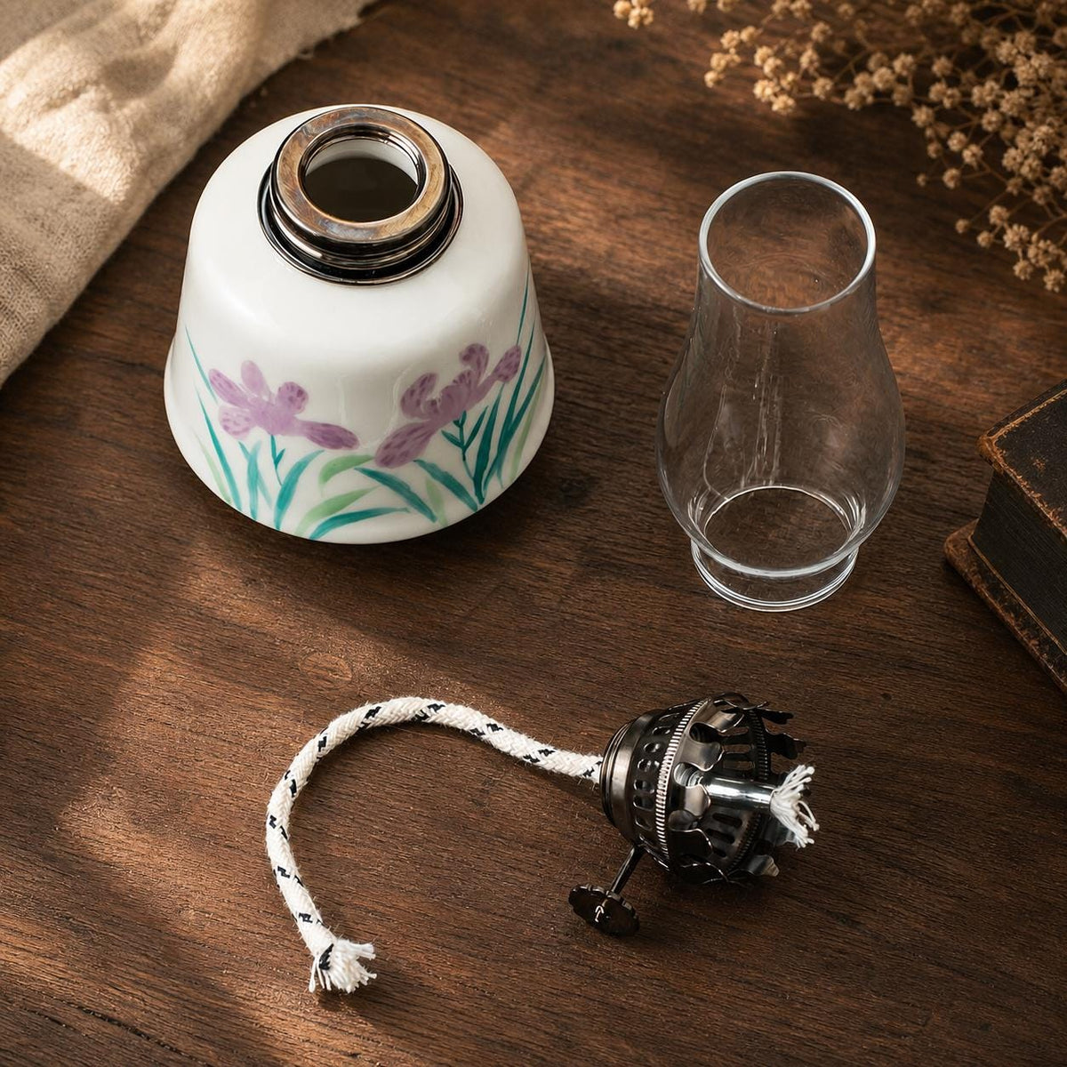 Purple Iris Ceramic Oil Lamp product photo 2