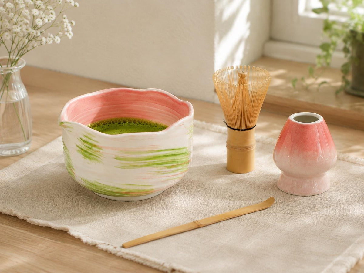 Pastel Pink Green Matcha Bowl Set product photo 7