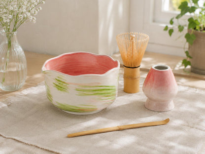 Pastel Pink Green Matcha Bowl Set product photo 3
