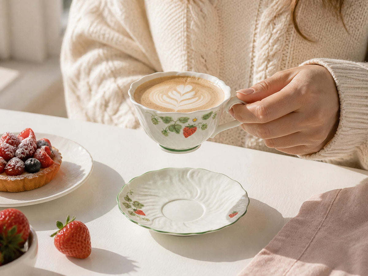 Strawberry Garden Coffee Cup and Saucer product photo 2