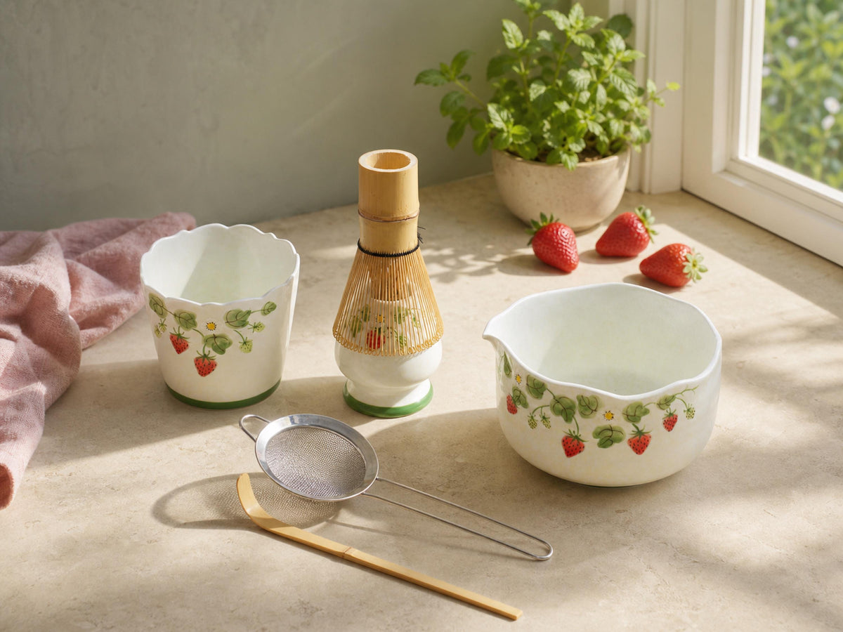 Strawberry Garden Matcha Bowl Set product photo 1