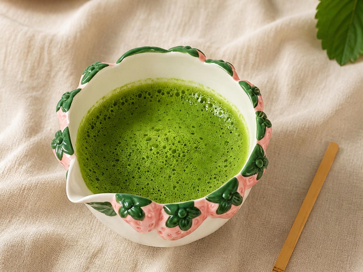 Pink Strawberry Matcha Bowl Set product photo 2