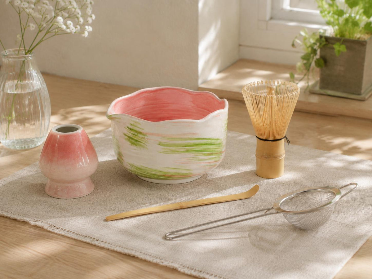 Pastel Pink Green Matcha Bowl Set product photo 8