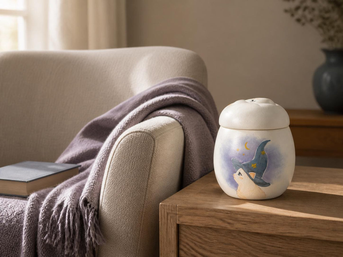 Witch Cat Cat Memorial Urn product photo 1
