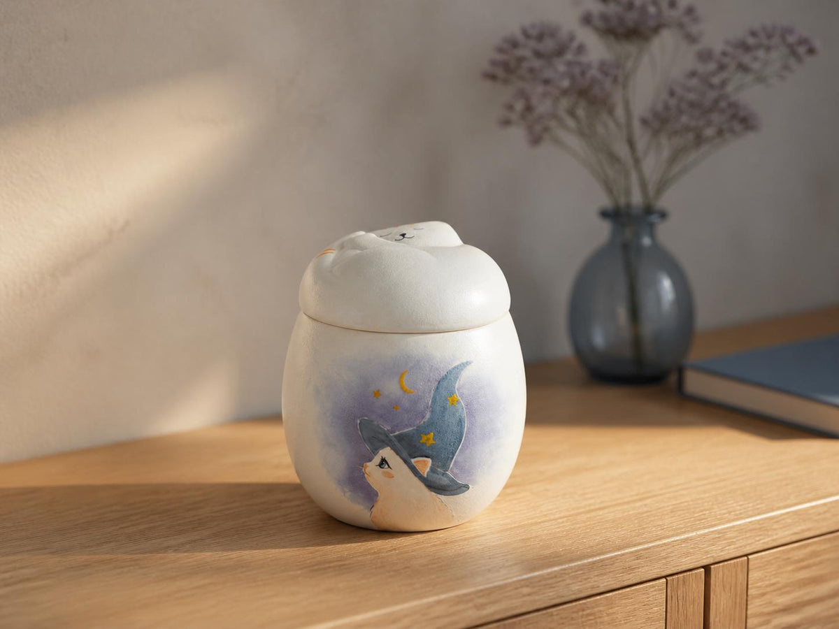 Witch Cat Cat Memorial Urn product photo 3