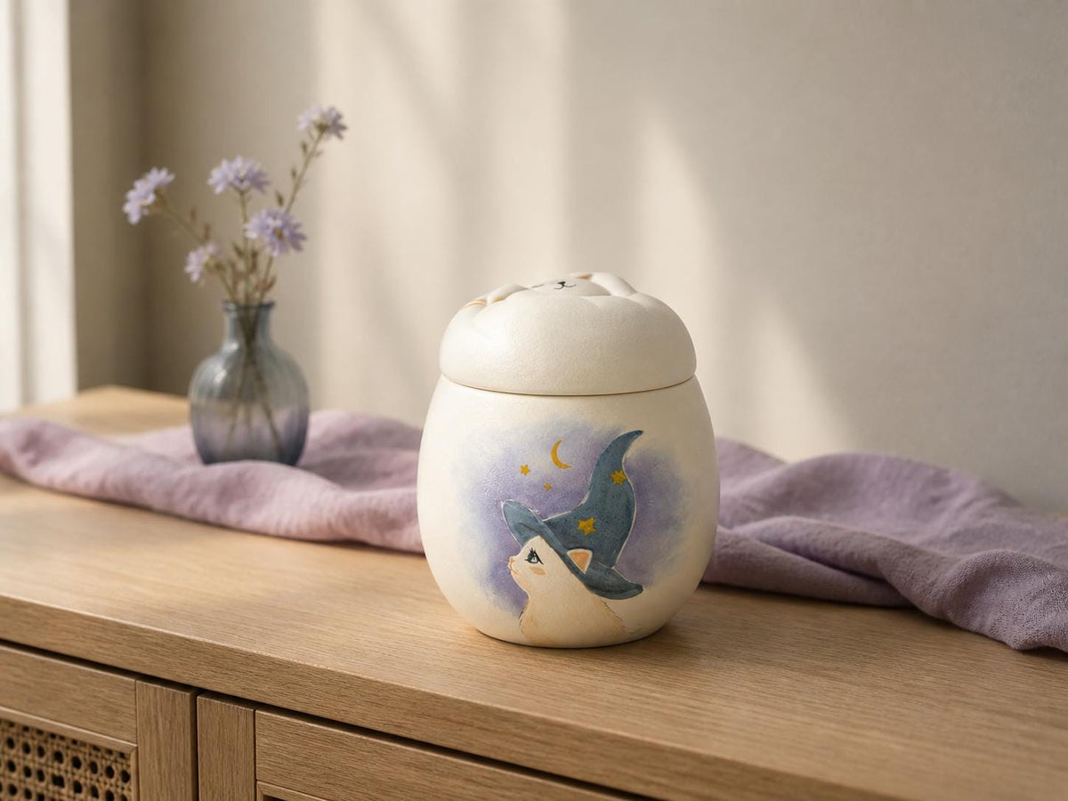 Witch Cat Cat Memorial Urn product photo 4