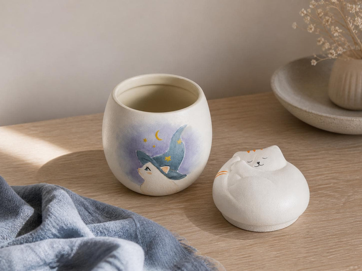 Witch Cat Cat Memorial Urn product photo 7