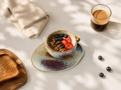 Handmade Ceramic Breakfast Bowl Set with Plate and Spoon product photo 2