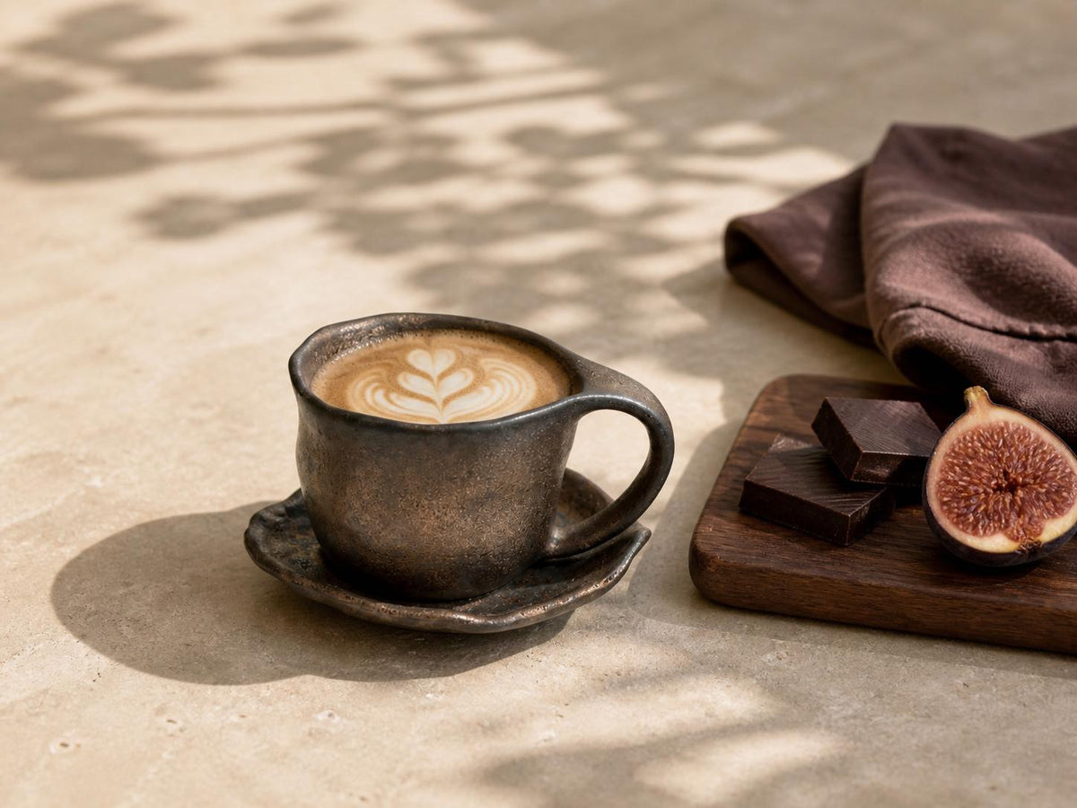 Rustic Ceramic Coffee Cup with Saucer product photo 5