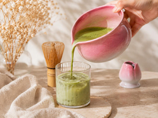 Pink Flower Matcha Bowl Set product photo 1