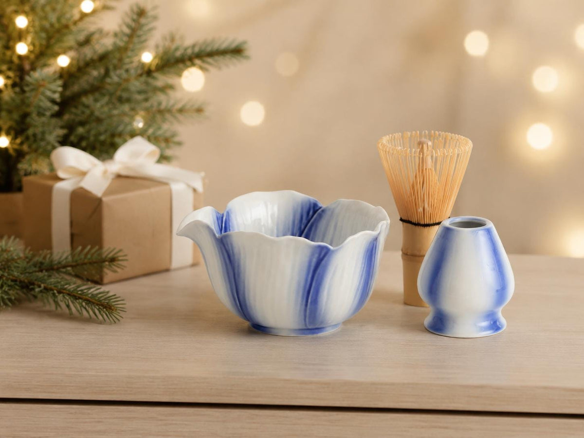 Blue White Matcha Bowl Set product photo 8