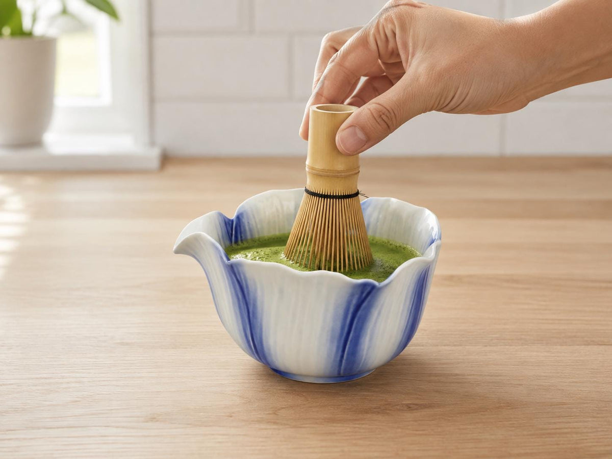 Blue White Matcha Bowl Set product photo 4