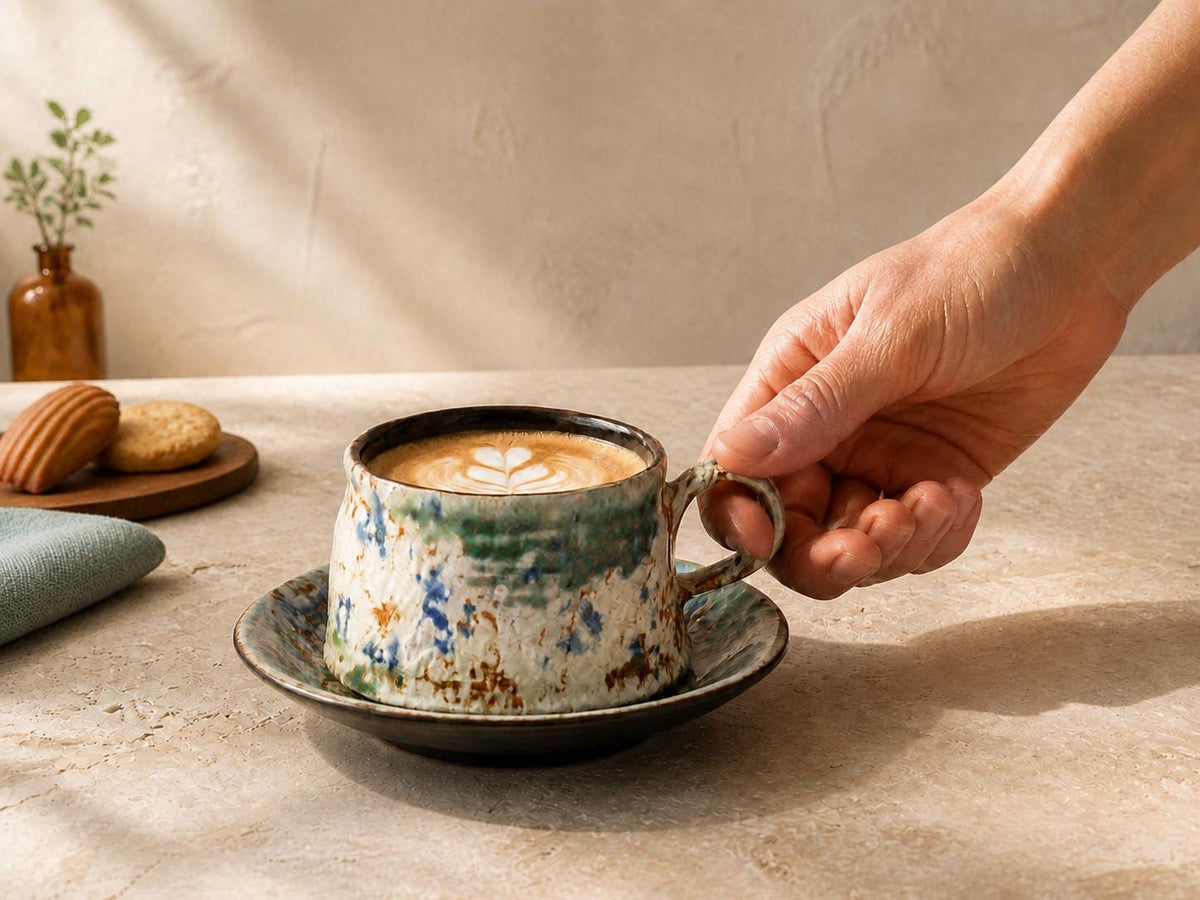 Earthy Espresso Cup and Saucer product photo 1
