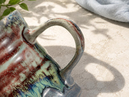 Blue and Rust Ceramic Coffee Mug product photo 7