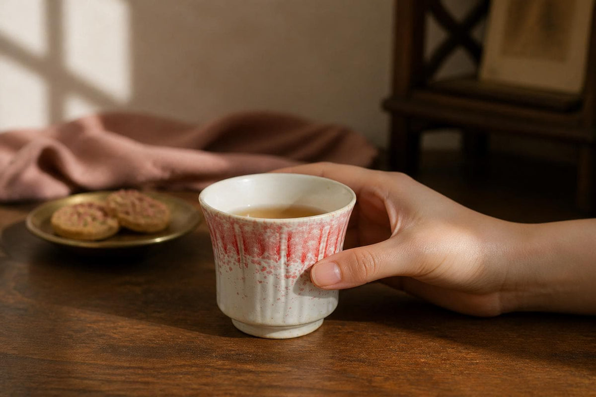 Vintage Ribbed Ceramic Coffee Mug product photo 4