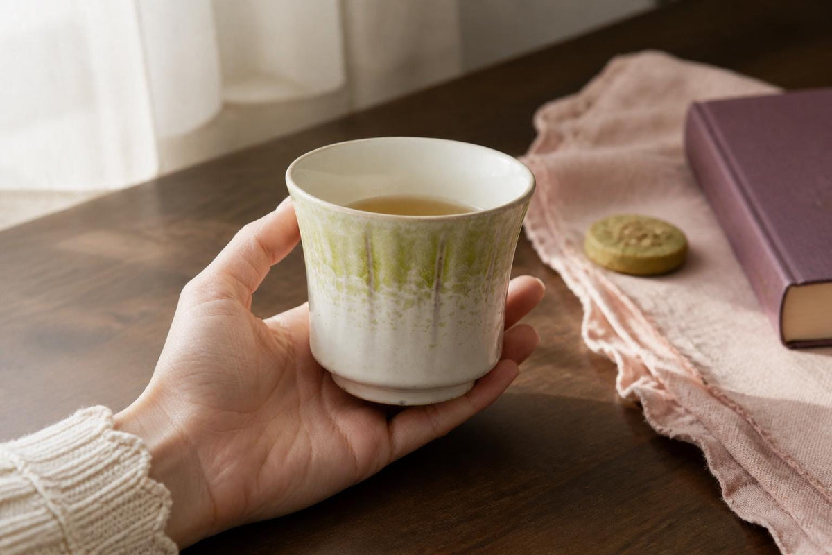 Vintage Ribbed Ceramic Coffee Mug product photo 6