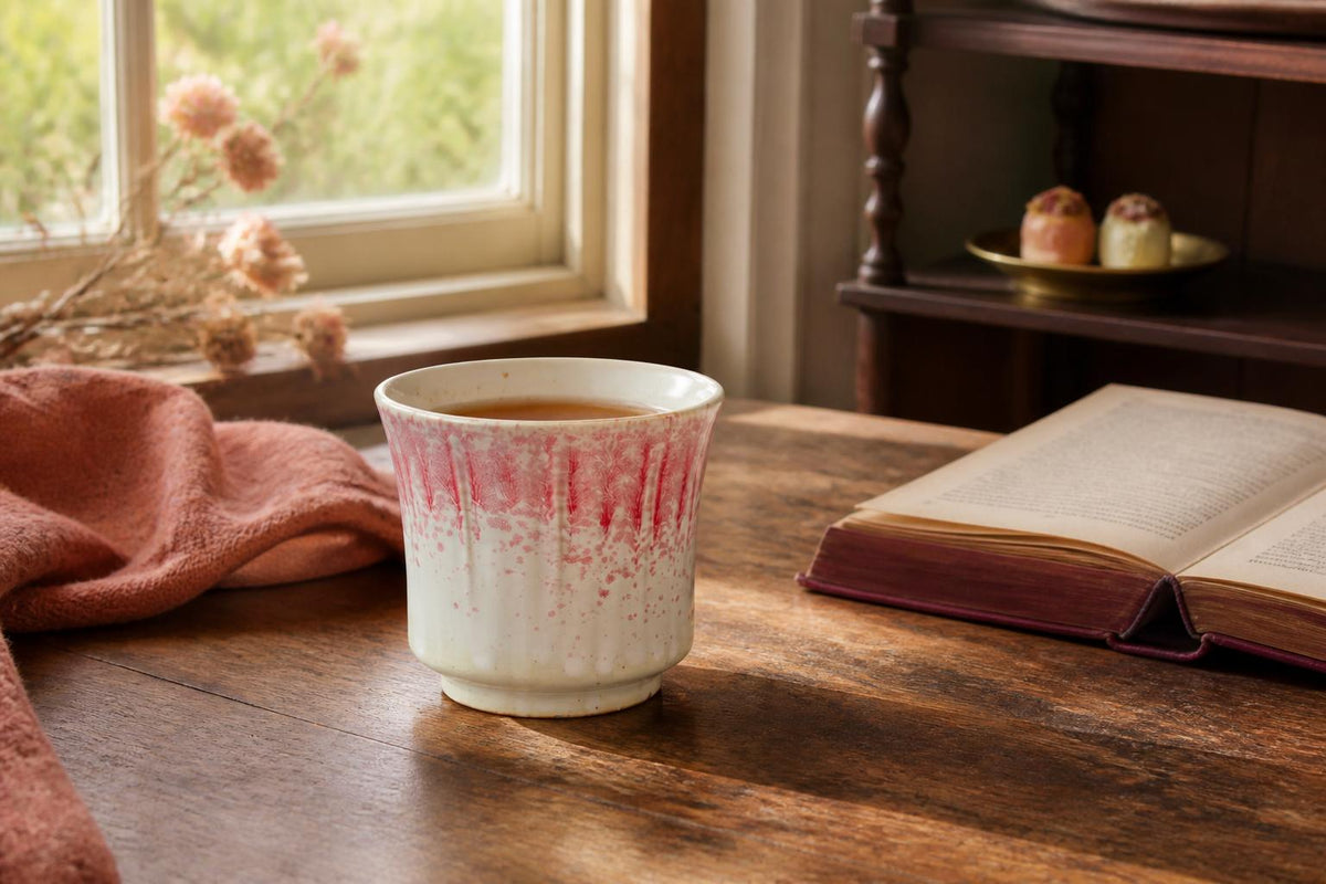 Vintage Ribbed Ceramic Coffee Mug product photo 3