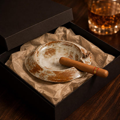 Handmade Ceramic Cigar Ashtray with Floral Cigar Rest product photo 5