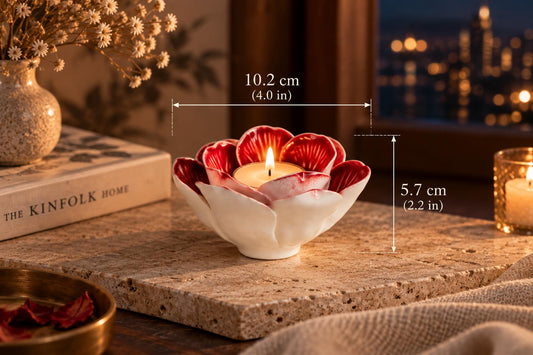 Red Rose Ceramic Candle Holder product photo 1