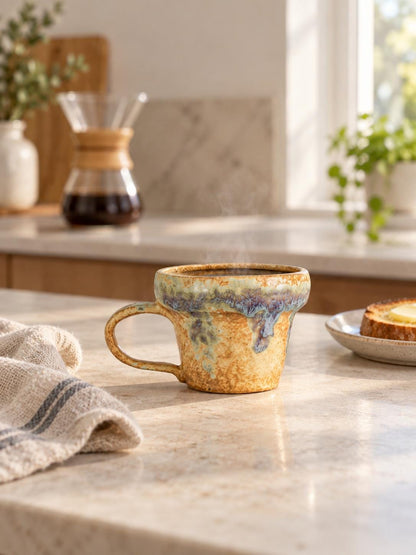 Amber Hearth Drip Glaze Ceramic Coffee Mug product photo 6