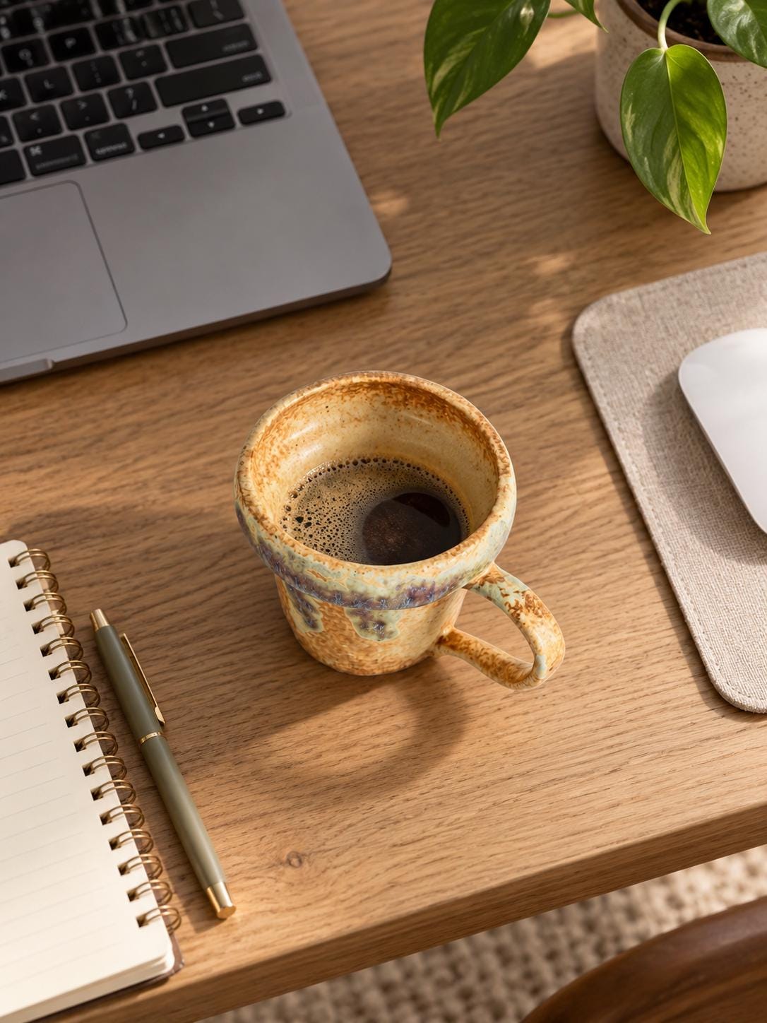 Amber Hearth Drip Glaze Ceramic Coffee Mug product photo 8