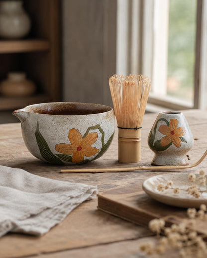 Floral Matcha Bowl Set product photo 1