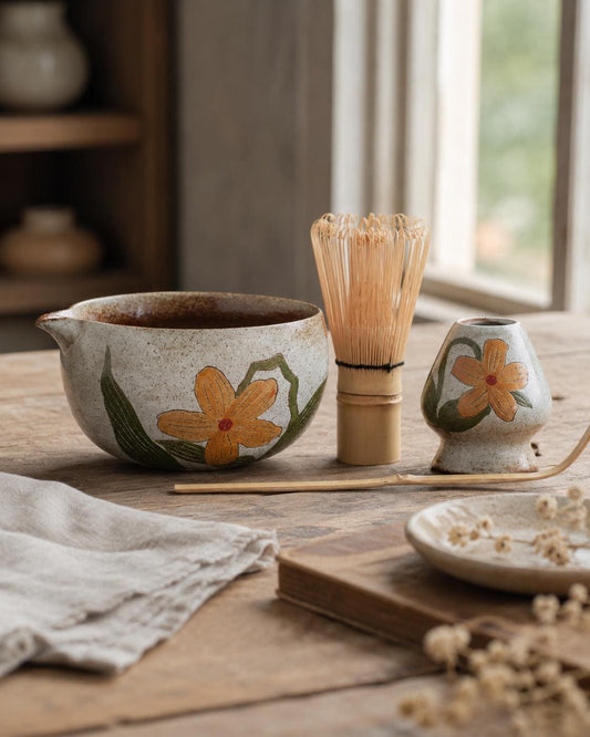 Floral Matcha Bowl Set product photo 1