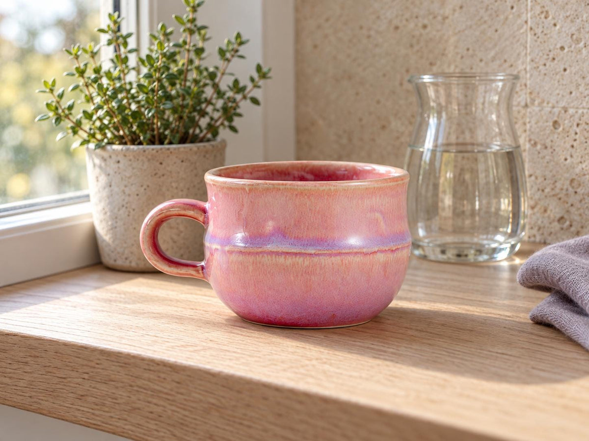 Coral Pink Ceramic Coffee Mug product photo 6