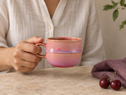 Coral Pink Ceramic Coffee Mug product photo 2