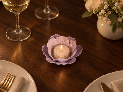 Handmade Lavender Flower Ceramic Candle Holder product photo 6
