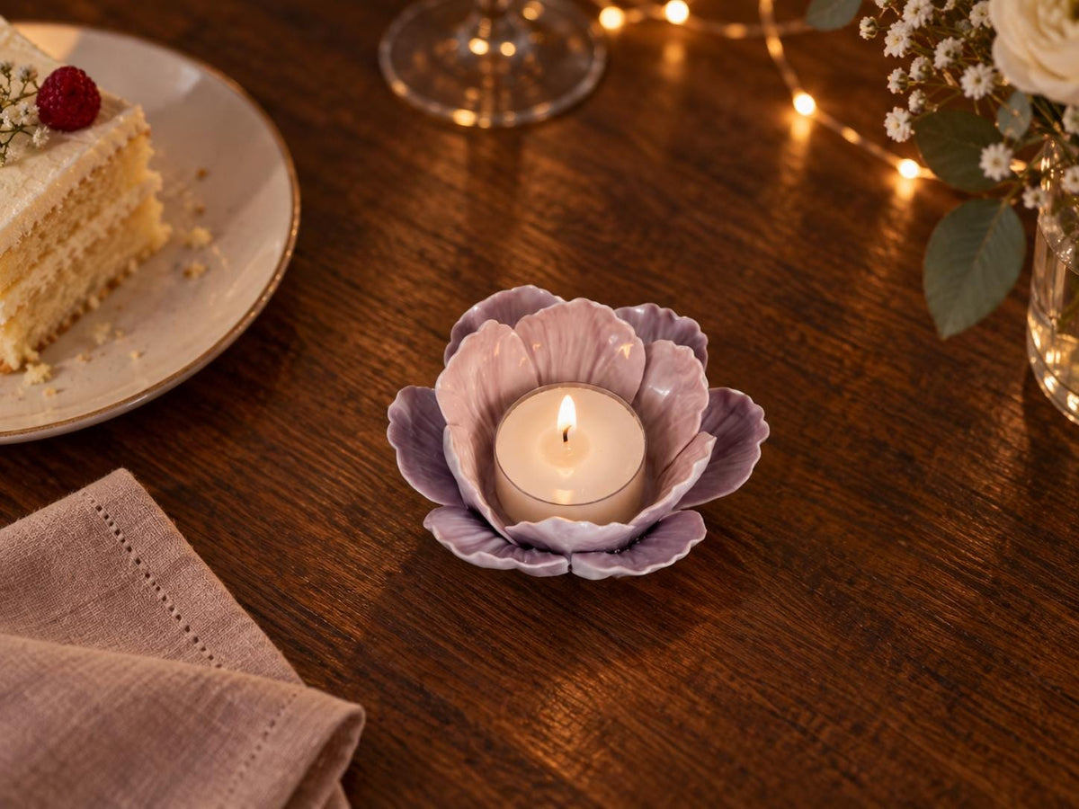 Handmade Lavender Flower Ceramic Candle Holder product photo 8